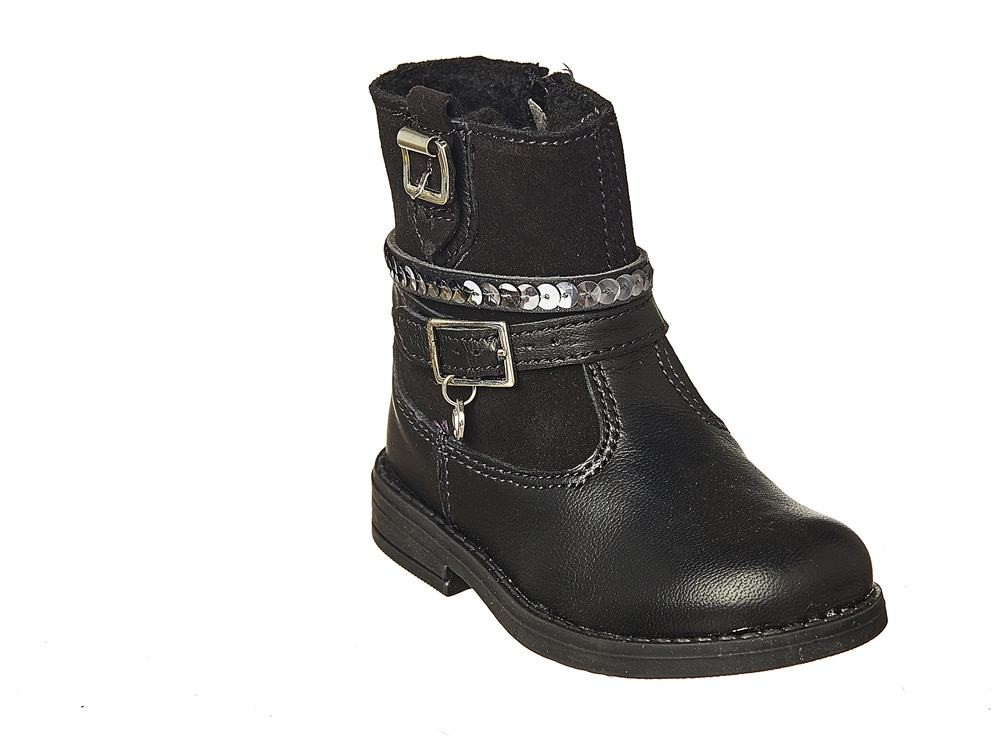 Cizme negre cu bareta paiete