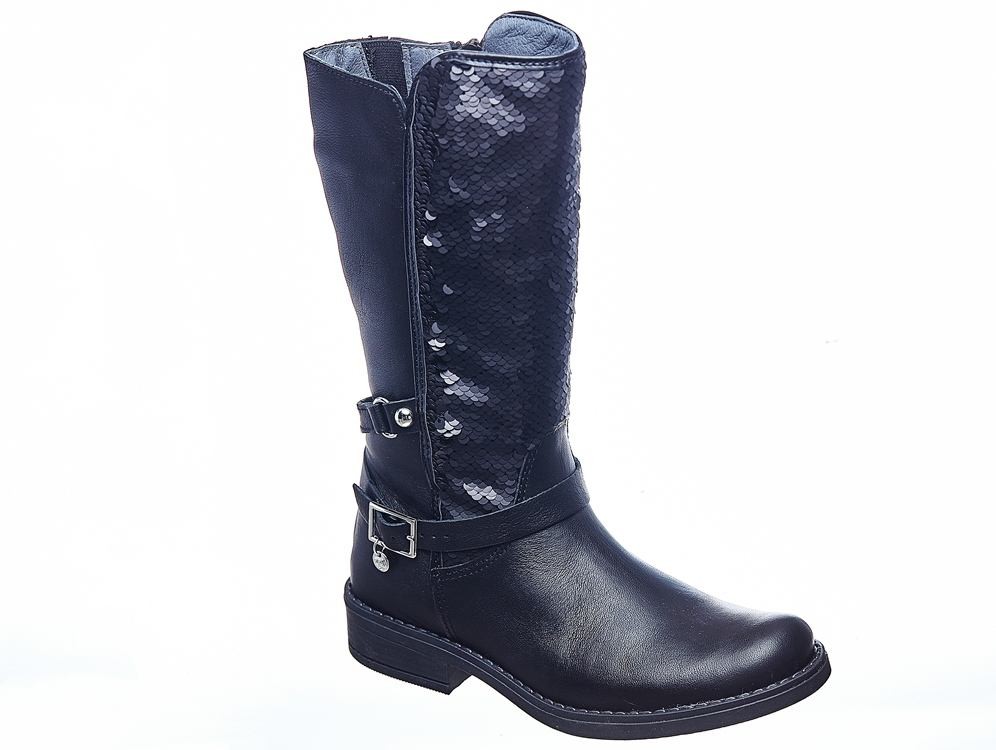 Cizme lungi negre cu paiete