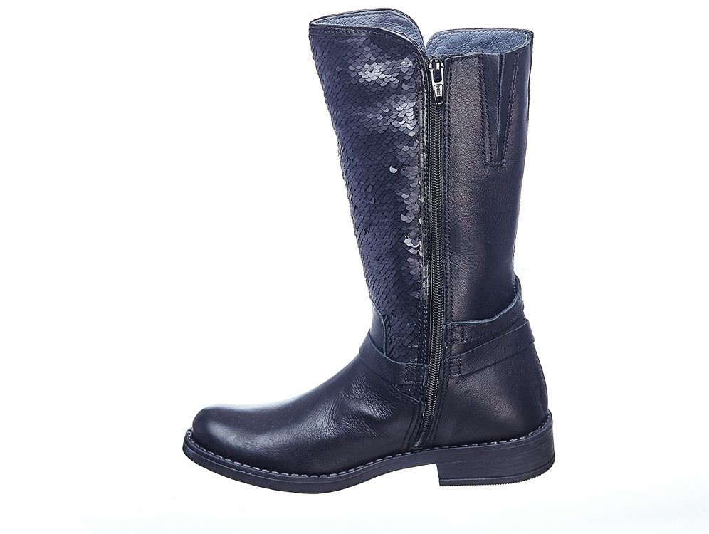 Cizme lungi negre cu paiete