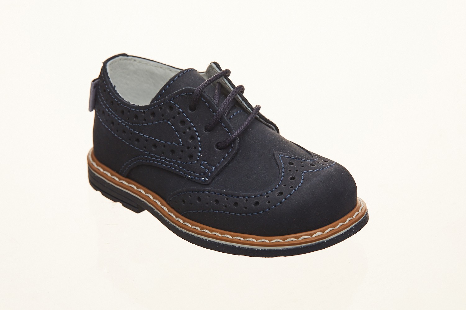 Pantofi eleganti blu model perforat