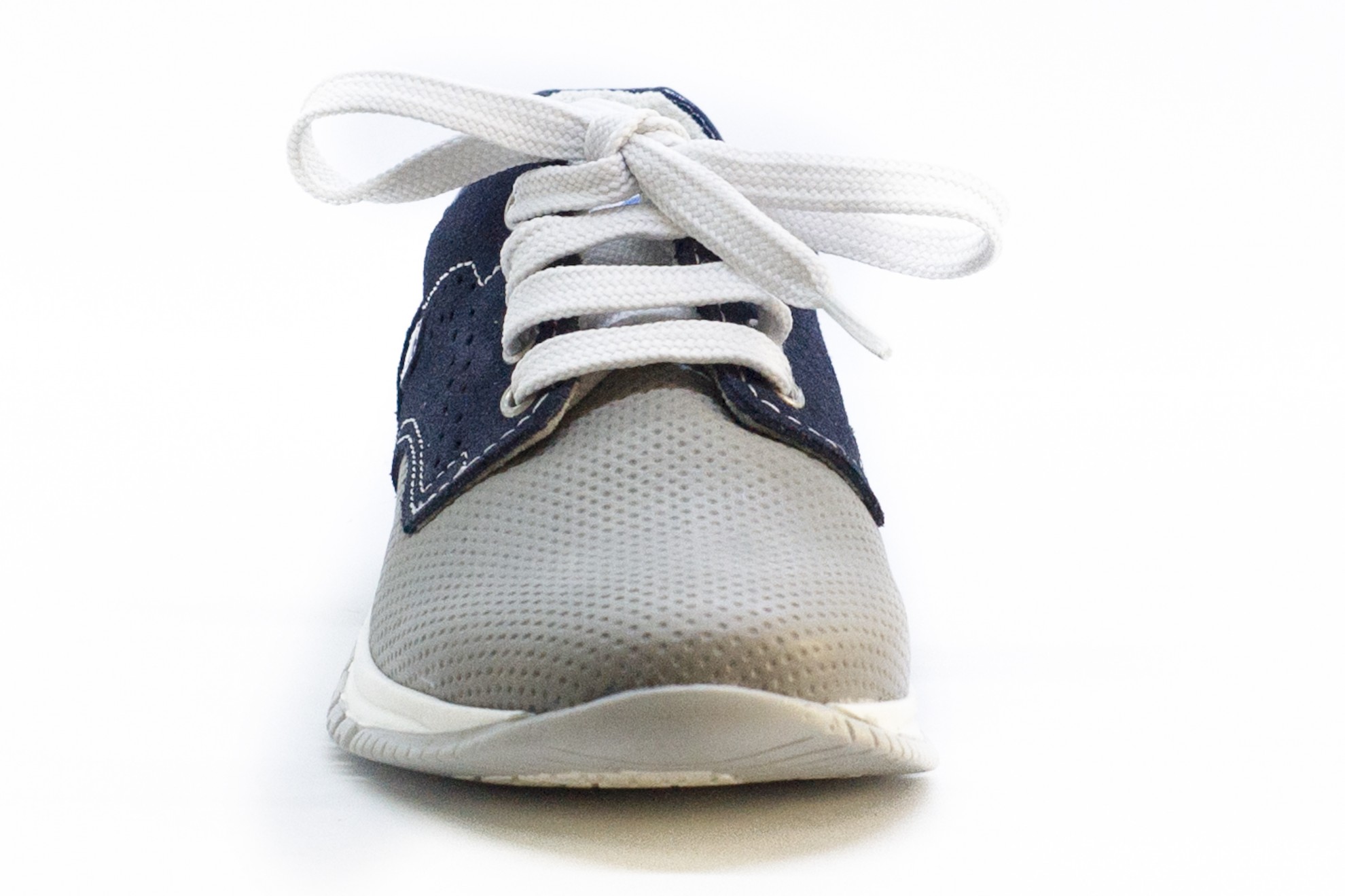 Pantofi sport Melania piele gri/blu cu siret